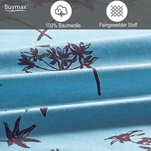 Buymax® Bettwäsche 200x200 3‑teilig (inkl. 2 x 80x80) – 100% Baumwolle Renforcé, OEKO‑TEX STANDARD 100