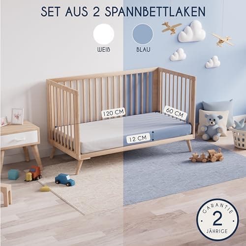 Dreamzie Spannbettlaken 90x190/200 cm – 100% Jersey‑Baumwolle, OEKO‑TEX STANDARD 100