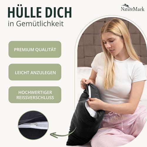 NatureMark Jersey Kissenbezüge – weich & atmungsaktiv, hautfreundlich – 40x40 cm, Anthrazit