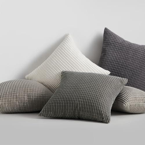 Topfinel Kissenbezüge 40x40 cm 4er-Set Rosa – Cord-Optik, flauschig, GRS‑zertifiziert