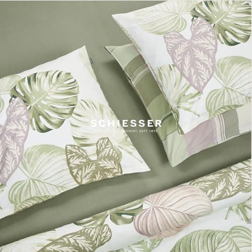 Schiesser Spannbettlaken Jessi – 100% gekämmte Baumwolle aus nachhaltiger Produktion | 180–190×200 cm, Matratzenhöhe bis