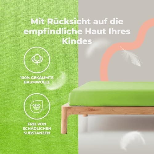 Soft Dream Spannbettlaken 90x200 cm Dunkelgrau – 100% gekämmte Baumwolle Jersey – für Kinder- & Juniorbett