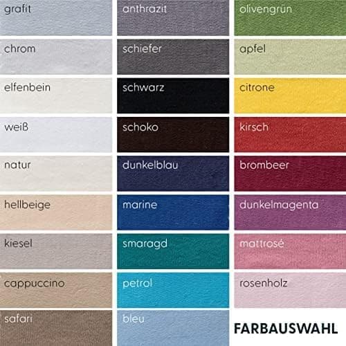 Spannbettlaken 180–200 × 200–220 cm – Baumwoll‑Jersey 190 g/m², faltenfrei