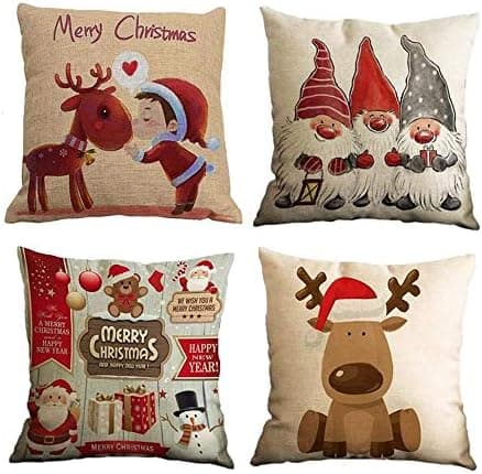 4er Set Kissenbezüge Weihnachten 40×80 cm – festliche Kissenhüllen für Sofa & Wohnzimmer