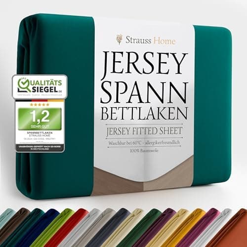 Jersey-Spannbettlaken / Spannbetttuch – 100% Baumwolle, 180x200–200x200 cm