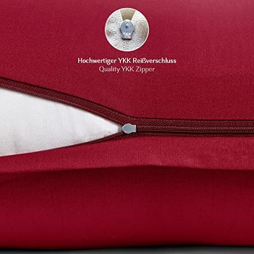 2er-Set Kissenbezüge 40 x 80 cm – Renforcé, 100% Baumwolle, superweich mit Reißverschluss, Babyrosa