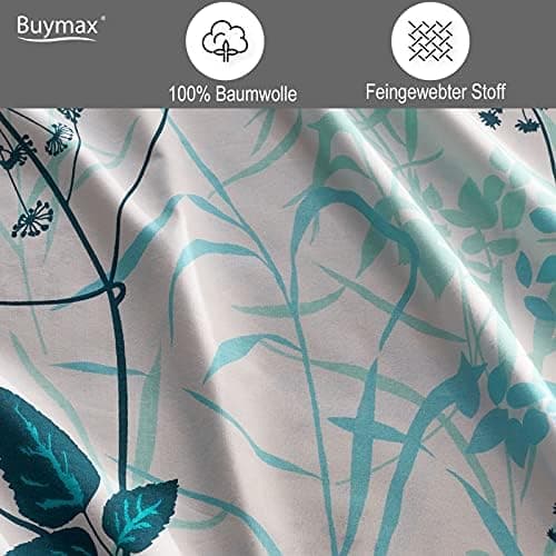 Buymax® Bettwäsche 200x200 3‑teilig (inkl. 2 x 80x80) – 100% Baumwolle Renforcé, OEKO‑TEX STANDARD 100