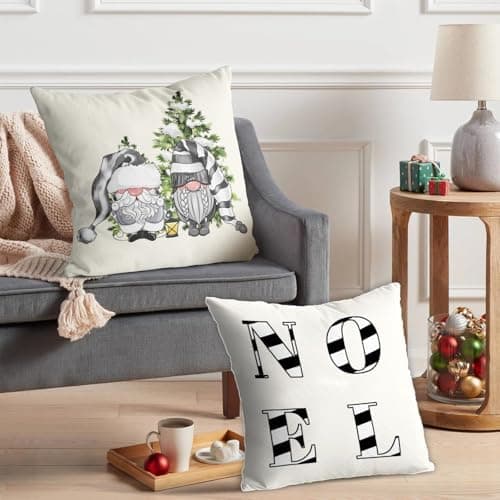 Aitsite 4er-Pack Weihnachts-Kissenbezüge 45 x 45 cm – Winterliche Dekoration für Sofa & Wohnzimmer