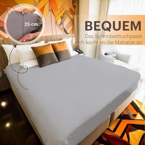 NatureMark Jersey-Spannbettlaken 2er-Pack – 100% Baumwolle, 90 x 200–100 x 200 cm, Creme/Natur