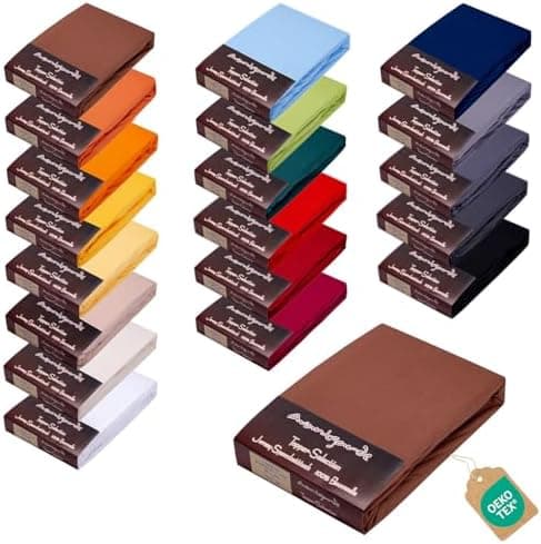 AVANTGARDE Spannbettlaken 180x200–200x220 cm, 40 cm Steg – 100% Jersey-Baumwolle 170 g/m², OEKO-TEX – passend für Boxspr