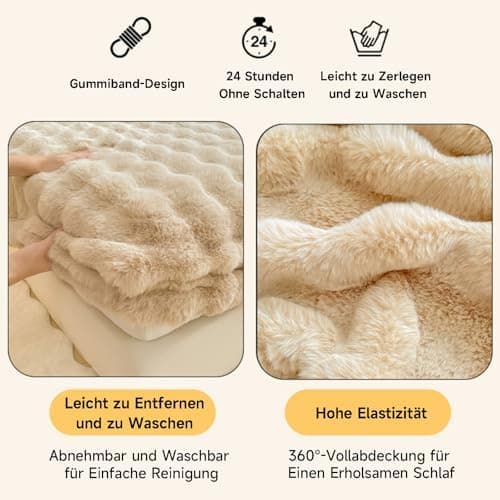 Frottee-Spannbettlaken 90×200 cm – Luxus Kuschelbettlaken aus Premium-Kunstfell, ultraweich & flauschig, passend für Mat