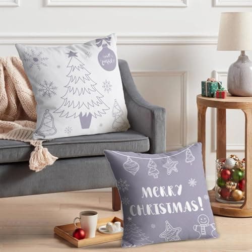 Aitsite 4er-Pack Weihnachts-Kissenbezüge 45 x 45 cm – Winterliche Dekoration für Sofa & Wohnzimmer