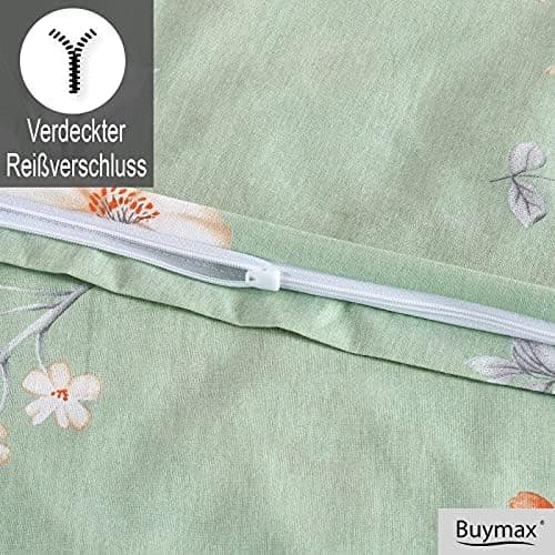 Buymax® Bettwäsche 200x200 3‑teilig (inkl. 2 x 80x80) – 100% Baumwolle Renforcé, OEKO‑TEX STANDARD 100