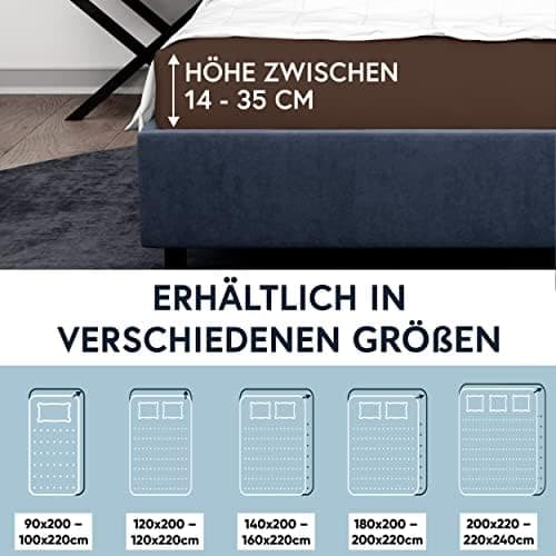 MOON-Luxury Spannbettlaken/Spannbetttuch Jersey-Stretch 230 g/m² OEKO-TEX – anthrazit, 90×200–100×220