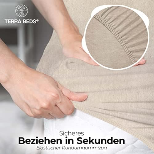 Premium Spannbettlaken 140x200–160x200 cm | 100% Baumwoll‑Jersey 160 g/m² | OEKO‑TEX MADE IN GREEN | 10 Farben