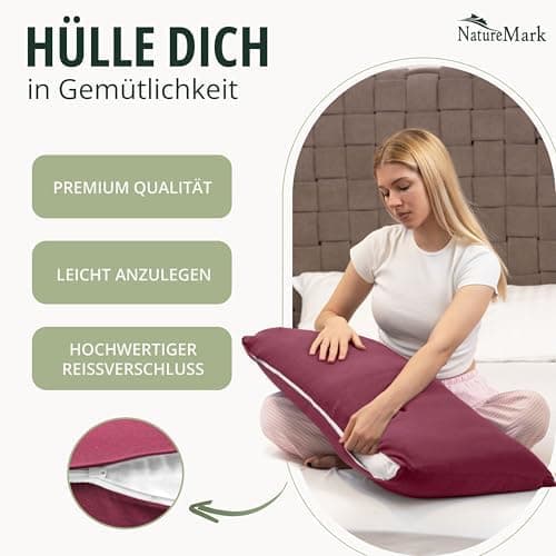 NatureMark Jersey Kissenbezüge – weich & atmungsaktiv, hautfreundlich – 40x40 cm, Anthrazit