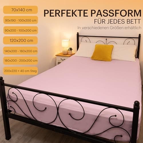 NatureMark Jersey-Spannbettlaken 2er-Pack – 100% Baumwolle, 90 x 200–100 x 200 cm, Creme/Natur