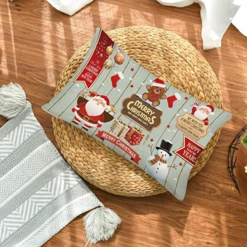 4er Set Kissenbezüge Weihnachten 40×80 cm – festliche Kissenhüllen für Sofa & Wohnzimmer