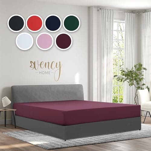 Vency Spannbettlaken 90x200 cm (bis 25 cm Matratzenhöhe) – 100% Baumwolle, Weiß