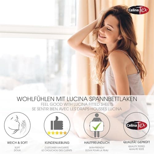 CelinaTex Jersey-Spannbettlaken 90x200–100x200 cm bis 26 cm Matratzenhöhe | 100% gekämmte Baumwolle | OEKO‑TEX STANDARD
