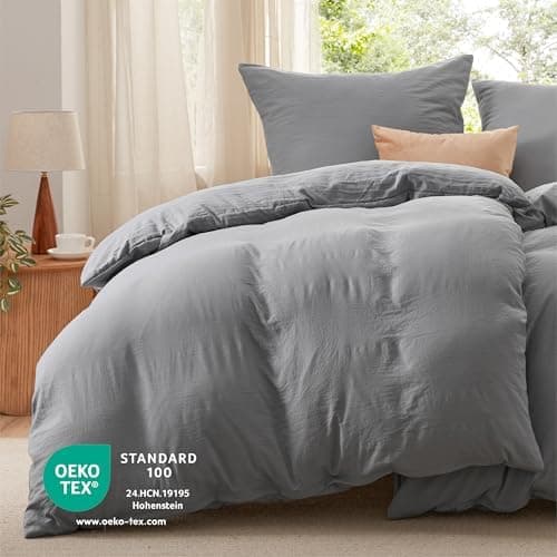 BEDSURE Bettwäsche 135x200 4‑teilig – Weiches Baumwoll‑Feeling Bettwäsche‑Set 135 x 200 cm, inkl. 2 Kissenbezüge 80x80,
