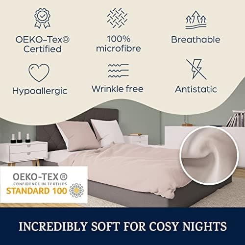 sleepwise Bettwäsche 135x200 Mikrofaser – ÖKO‑TEX zertifiziert, bügelfrei & knitterfrei, 2‑tlg. (inkl. 80x80 cm Kissenbe