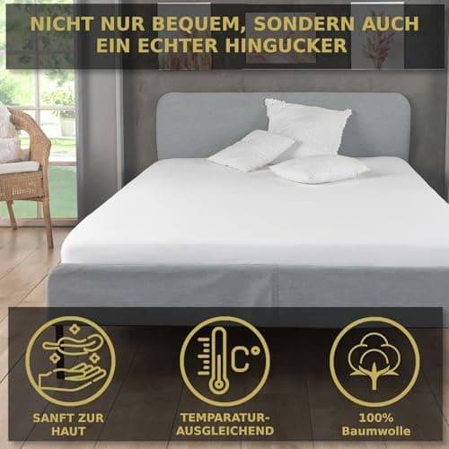 MALIKA® Spannbettlaken 120x200 cm – Jersey-Baumwolle Spannbetttuch, passend für Matratzen bis 28 cm