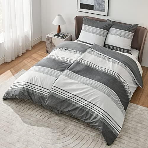 BEDSURE Bettwäsche-Set 135x200 (4-teilig) – Wendebettwäsche OEKO-TEX STANDARD 100 mit Reißverschluss, 2×80x80 Kissenbezü