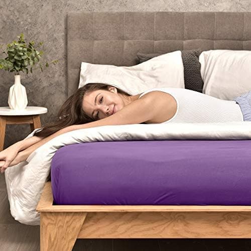 leevitex® Spannbettlaken 180x200–200x200 cm | 100% Jersey-Baumwolle | für Matratzen bis 25 cm