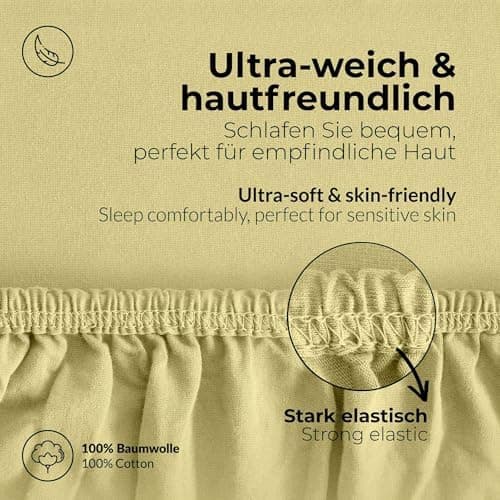 etérea Jersey-Spannbettlaken 80x200 cm Weiß – 100% Baumwolle, OEKO-TEX MADE IN GREEN & STANDARD 100