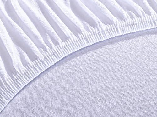 Jersey-Spannbettlaken 100% Baumwolle – 90–100×200 cm, für Matratzen bis 25 cm (Steghöhe bis 23 cm), Beige