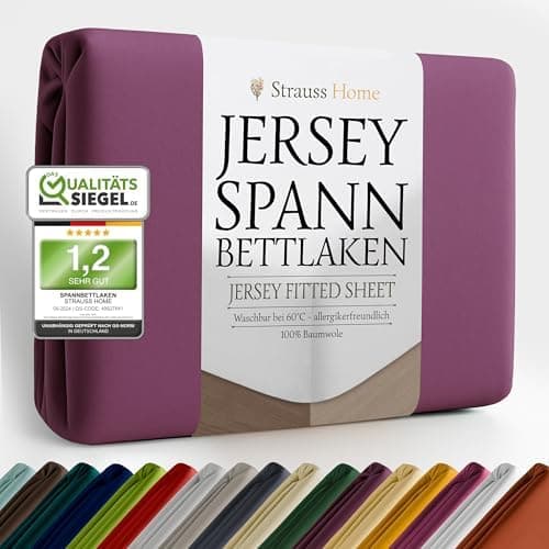 Jersey-Spannbettlaken / Spannbetttuch – 100% Baumwolle, 180x200–200x200 cm