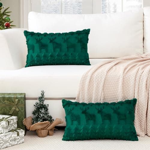 Artscope 2er-Set Kissenbezüge (40x40 cm) – weicher Kurzplüsch Wollsamt, Schneeflocke Creme Beige
