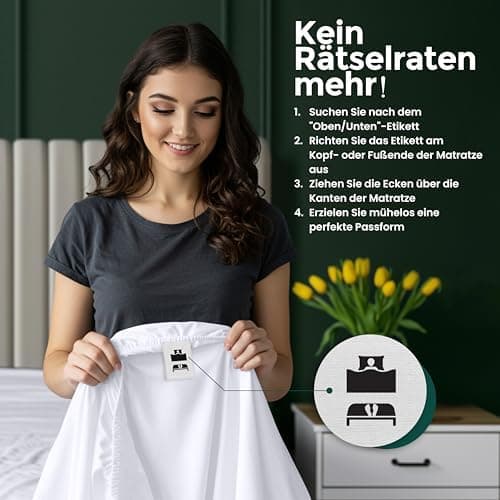 Utopia Bedding Spannbettlaken 120 x 200 cm für Matratzen bis 30 cm – gebürstete Mikrofaser, OEKO‑TEX® STANDARD 100