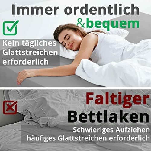 Greenline Spannbettlaken Premium Jersey – 100% Baumwolle, Champagner, 180–200x200 cm, bis 30 cm (auch für Boxspringbette