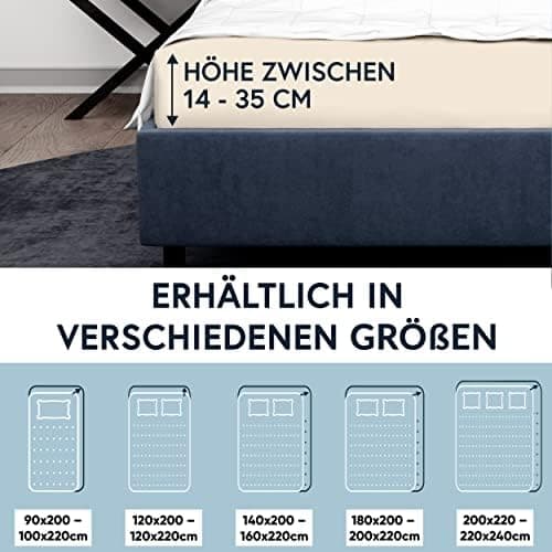 MOON-Luxury Spannbettlaken/Spannbetttuch Jersey-Stretch 230 g/m² OEKO-TEX – anthrazit, 90×200–100×220
