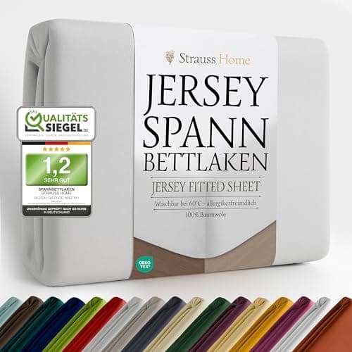 Jersey-Spannbettlaken / Spannbetttuch – 100% Baumwolle, 180x200–200x200 cm