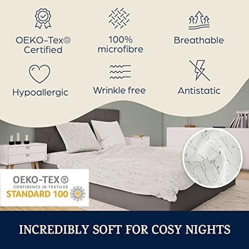 sleepwise Bettwäsche 135x200 Mikrofaser – ÖKO‑TEX zertifiziert, bügelfrei & knitterfrei, 2‑tlg. (inkl. 80x80 cm Kissenbe