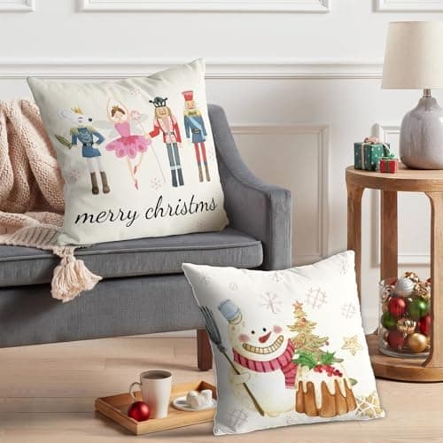 Aitsite 4er-Pack Weihnachts-Kissenbezüge 45 x 45 cm – Winterliche Dekoration für Sofa & Wohnzimmer