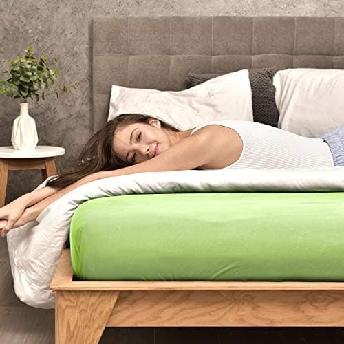 leevitex® Spannbettlaken 180x200–200x200 cm | 100% Jersey-Baumwolle | für Matratzen bis 25 cm