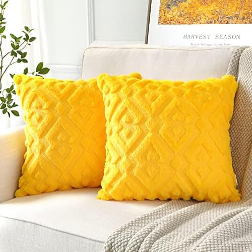 Artscope 2er-Set Kissenbezüge (40x40 cm) – weicher Kurzplüsch Wollsamt, Schneeflocke Creme Beige