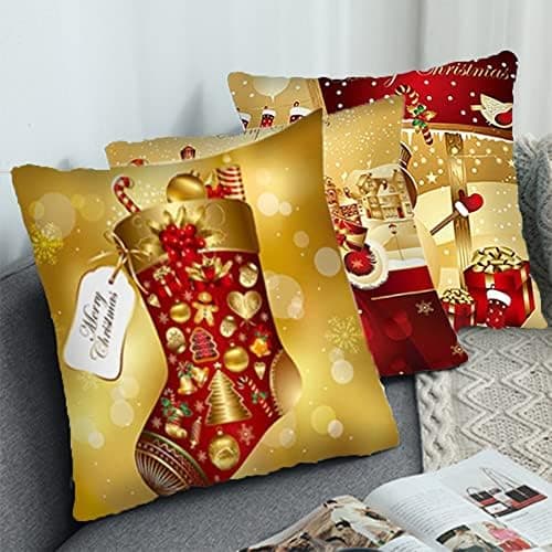 4er Set Kissenbezüge Weihnachten 40×80 cm – festliche Kissenhüllen für Sofa & Wohnzimmer