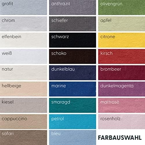 Spannbettlaken 180–200 × 200–220 cm – Baumwoll‑Jersey 190 g/m², faltenfrei