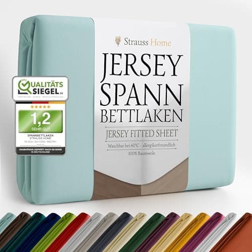 Jersey-Spannbettlaken / Spannbetttuch – 100% Baumwolle, 180x200–200x200 cm