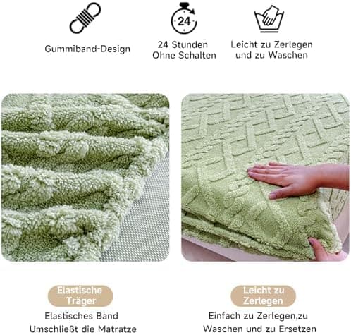 Spannbettlaken Winter Extra Warm aus hochdichtem Taftvlies – 90×200 cm (Bettlaken + Kissenbezug für Einzelbett)
