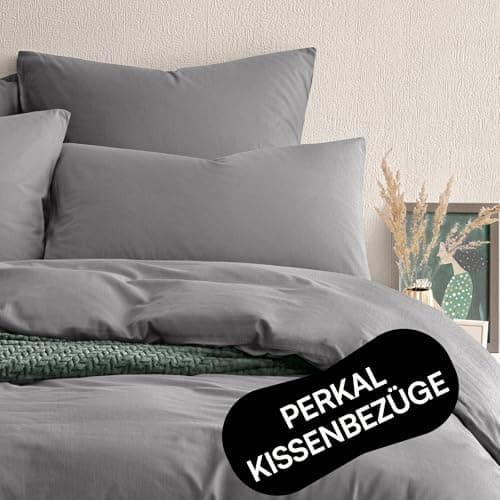 Perkal Kissenbezug Set 40x80 cm (2er) – 100% Bio-Baumwolle