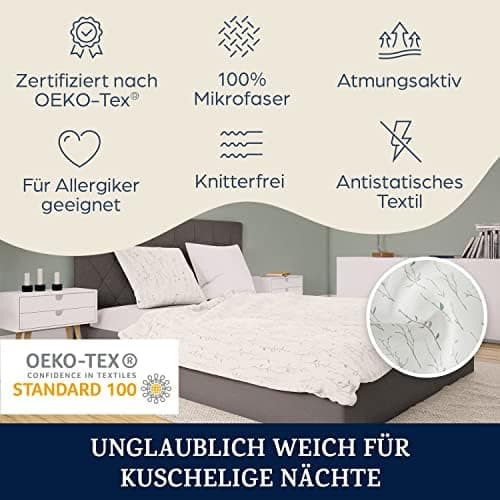 sleepwise Bettwäsche 135x200 Mikrofaser – ÖKO‑TEX zertifiziert, bügelfrei & knitterfrei, 2‑tlg. (inkl. 80x80 cm Kissenbe