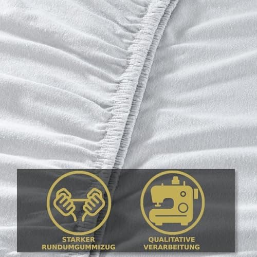 MALIKA® Spannbettlaken 120x200 cm – Jersey-Baumwolle Spannbetttuch, passend für Matratzen bis 28 cm