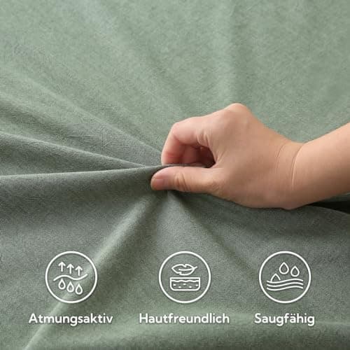 SOULFUL Spannbettlaken 120 x 200 cm (bis 25 cm Matratzenhöhe) – 100% gewaschene Baumwolle, atmungsaktiv & leinenartiger