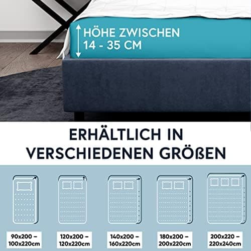 MOON-Luxury Spannbettlaken/Spannbetttuch Jersey-Stretch 230 g/m² OEKO-TEX – anthrazit, 90×200–100×220